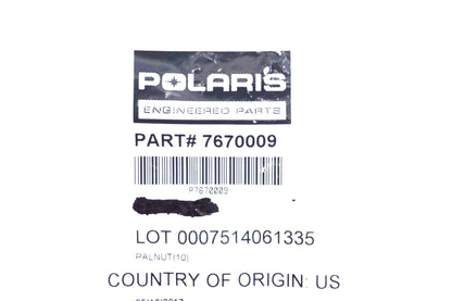 New OEM Polaris 7670009 Palnut NOS