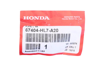New OEM Honda 67404-HL7-A20 Rear Door Plate NOS