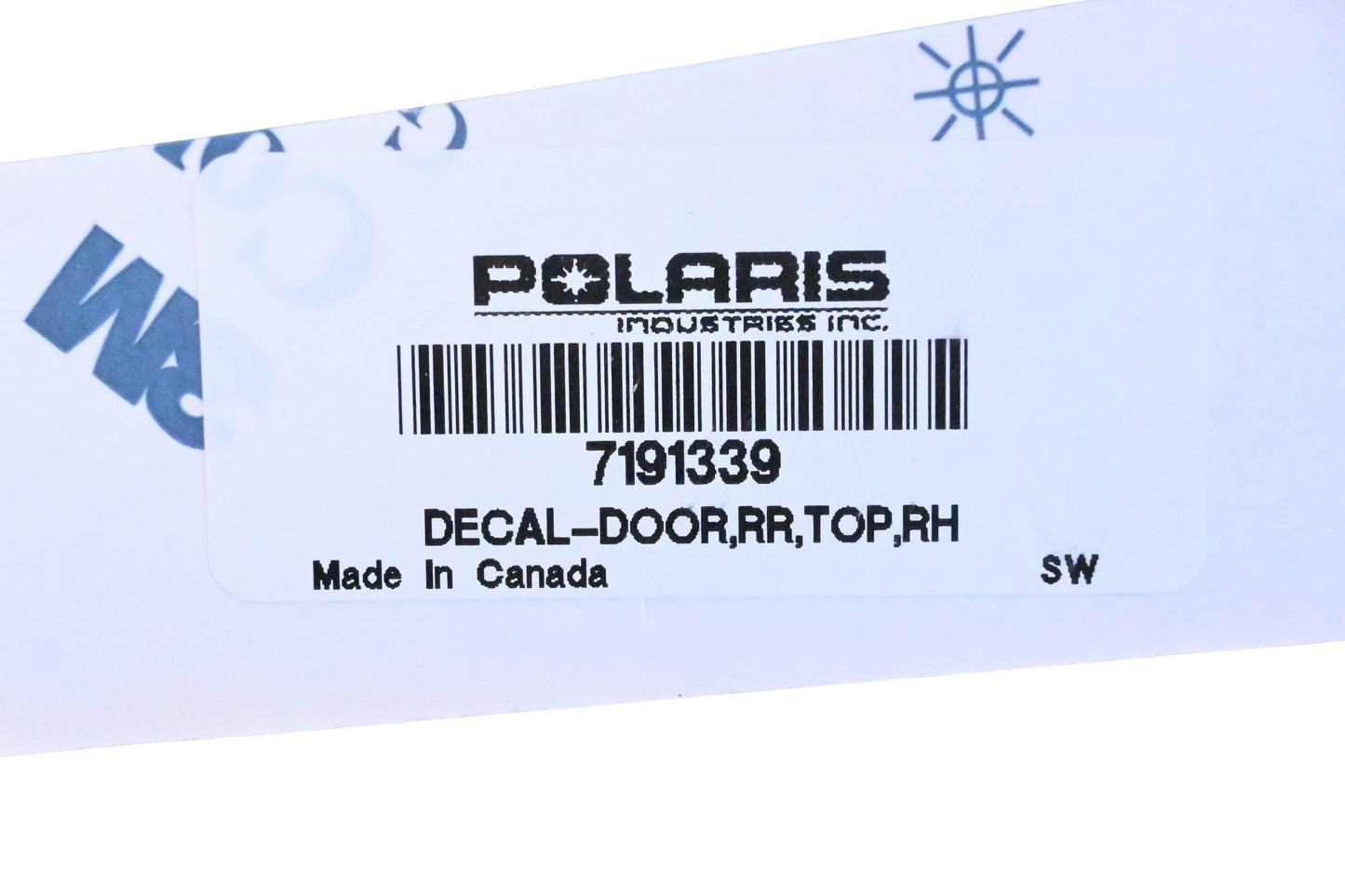 New OEM Polaris 7191339 Rear Top Right Door Decal NOS