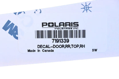 New OEM Polaris 7191339 Rear Top Right Door Decal NOS
