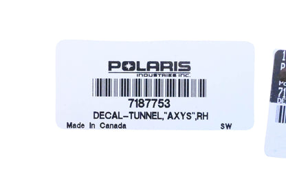 New OEM Polaris 7187753 Right Hand Tunnel Axys Decal NOS