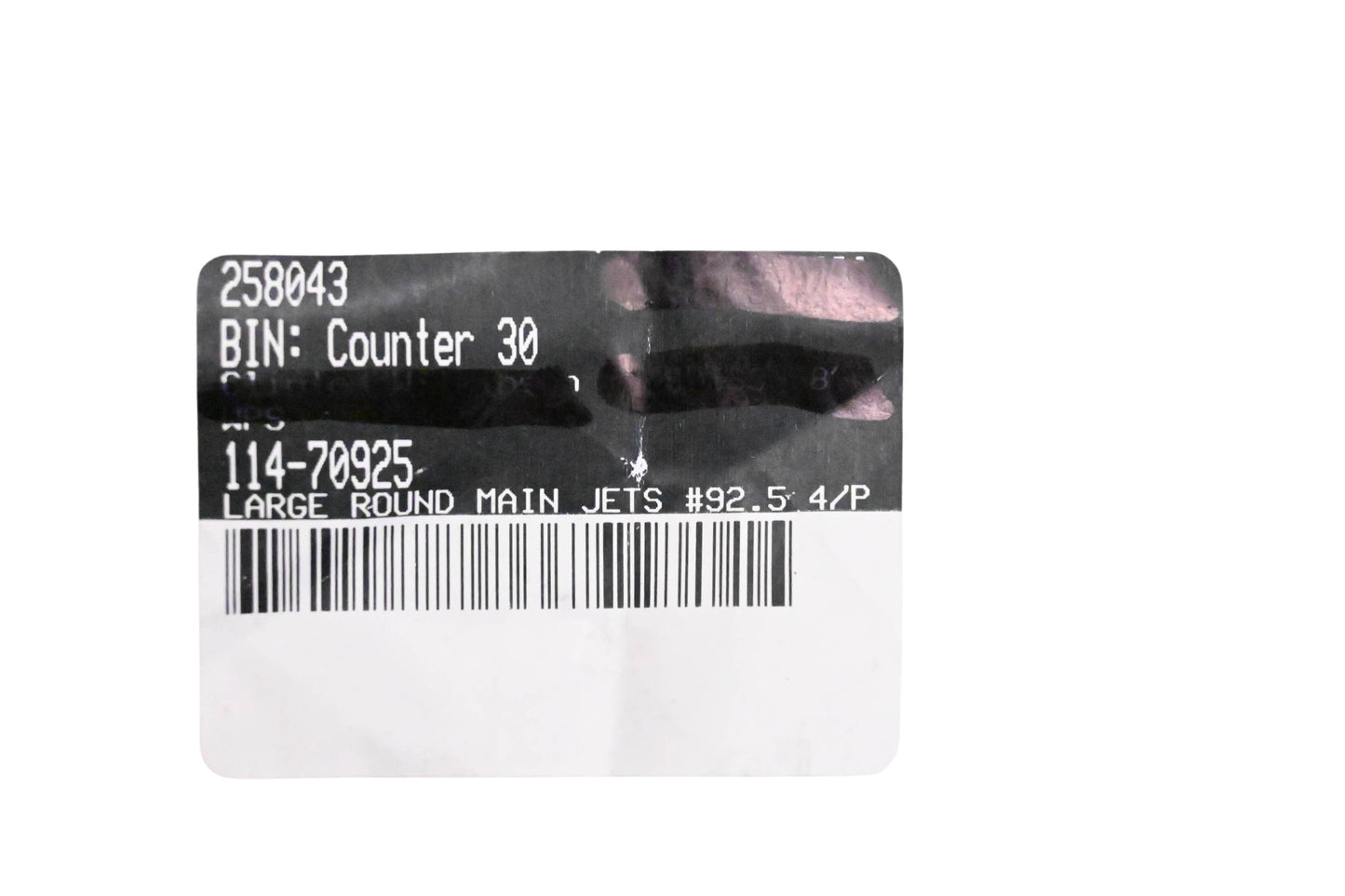 WPS 114-70925 Large Round Main Jet NOS
