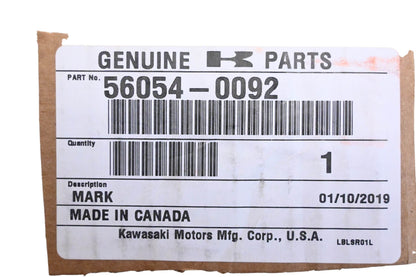 New OEM Kawasaki 56054-0092 Top Cover Decal NOS