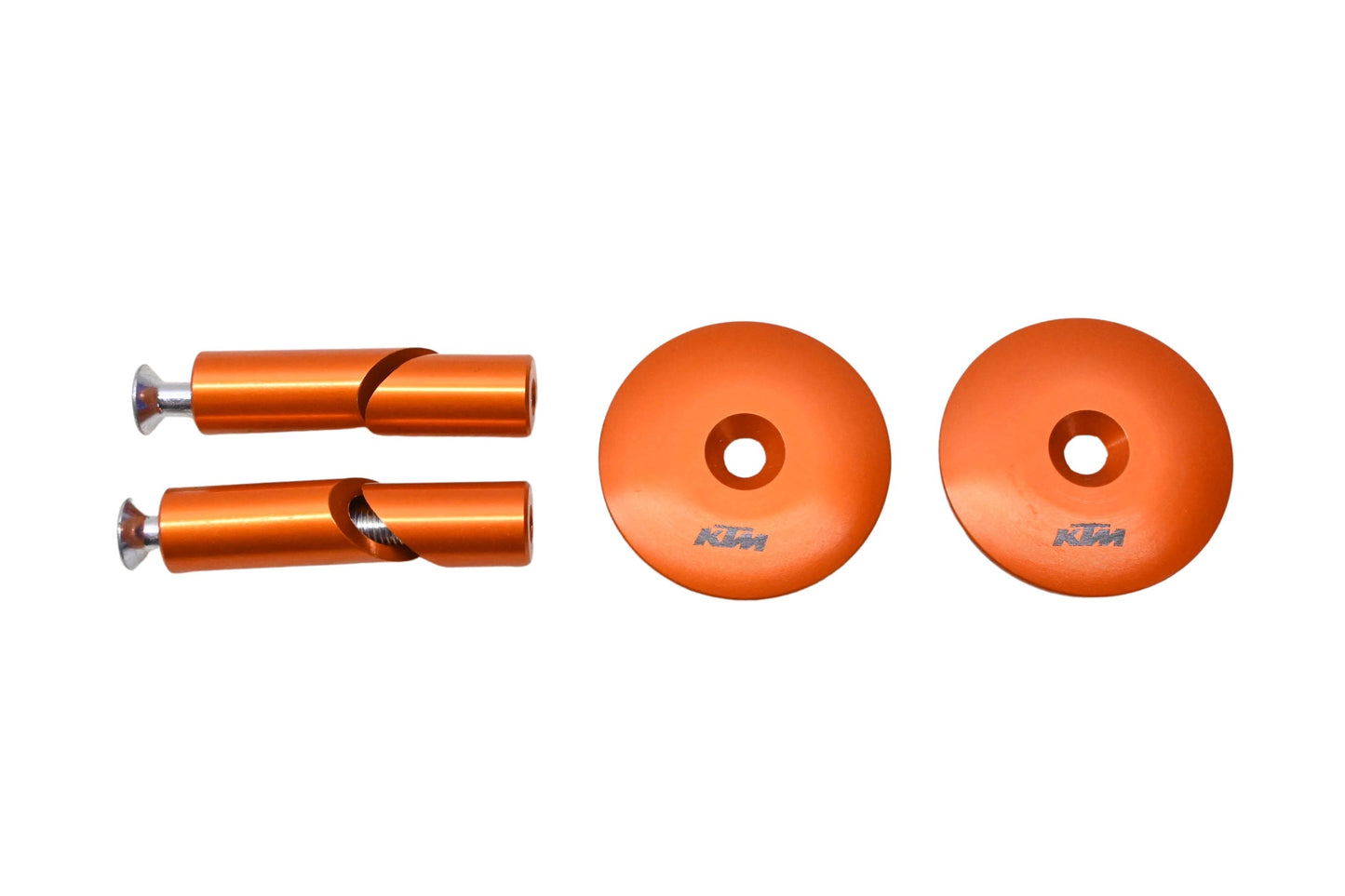 New OEM KTM 60304937100 Orange Anodized Swingarm Bolt Cover Kit NOS