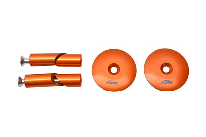 New OEM KTM 60304937100 Orange Anodized Swingarm Bolt Cover Kit NOS