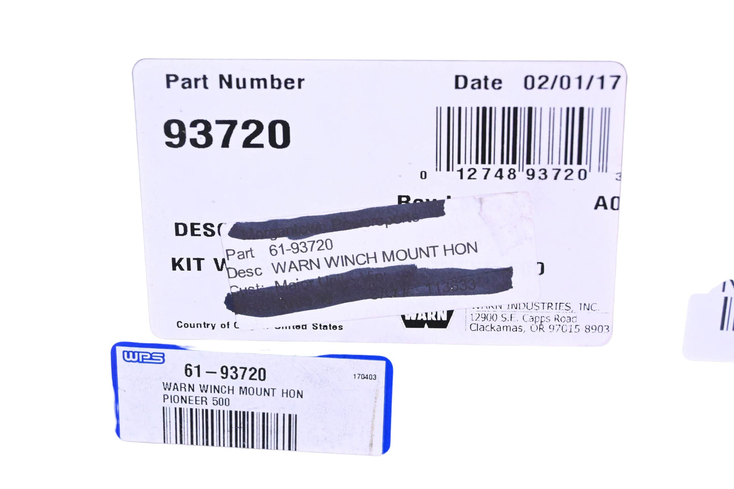 Warn 61-93720 Winch Mounting System NOS