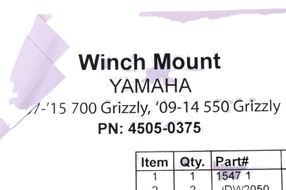 Moose Utilities 4505-0375 Winch Mount Assembly Kit NOS