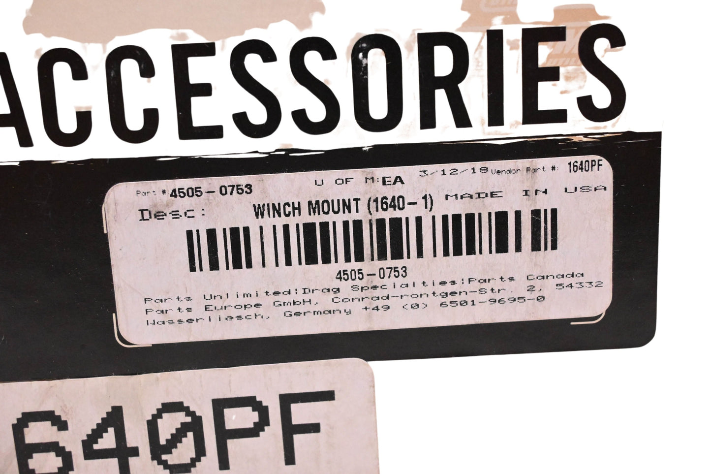 Moose Utilities 4505-0753 Winch Mount NOS