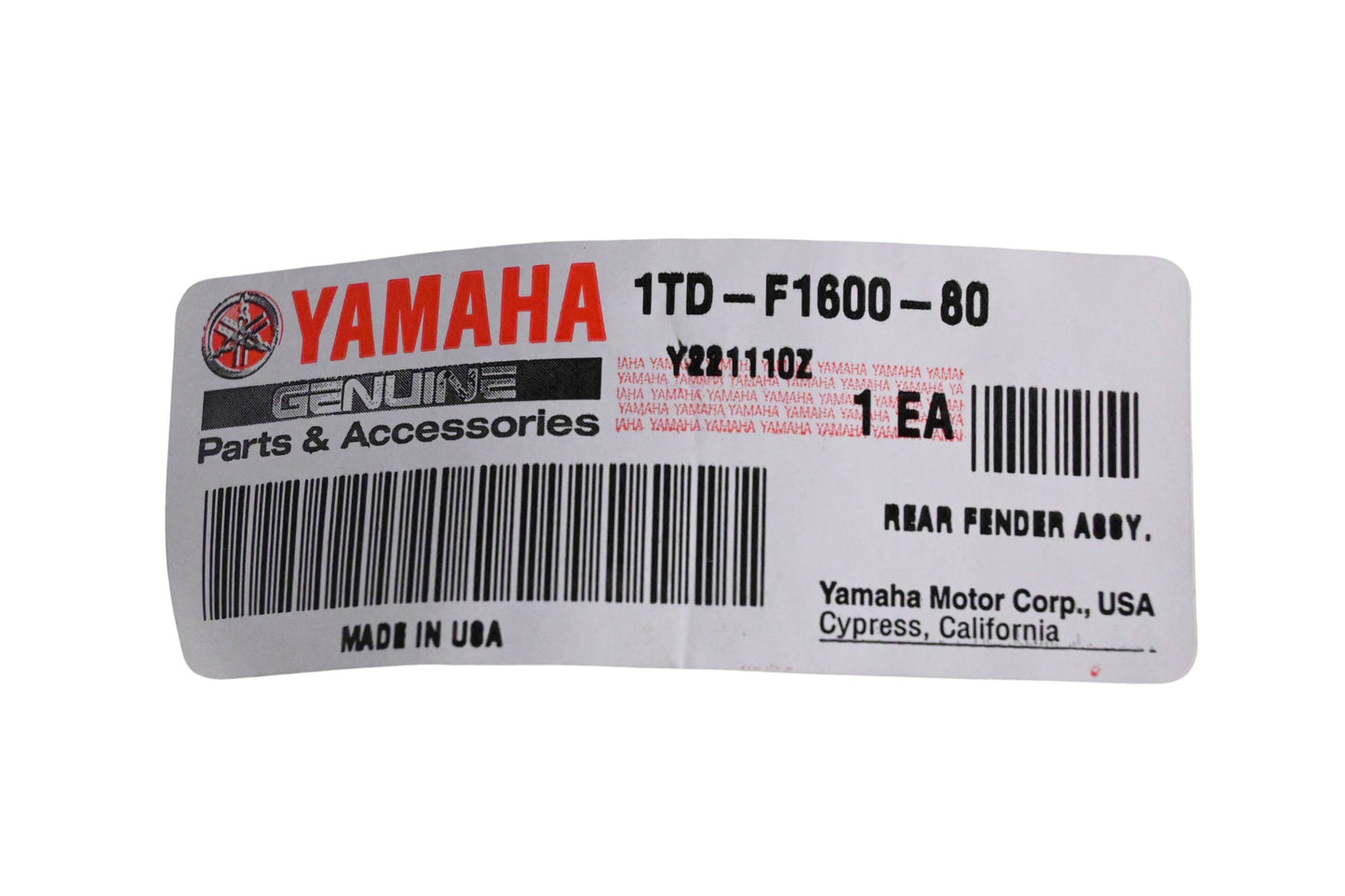 New OEM Yamaha 1TD-F1600-80 Fender NOS