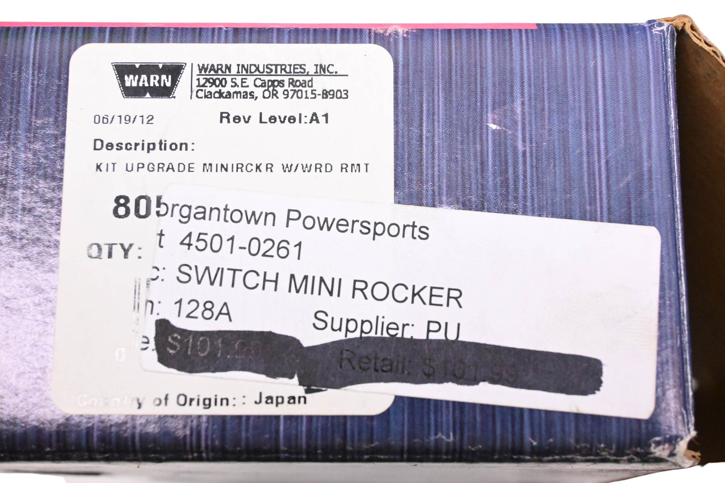 Warn 4501-0261 Mini-Rocker Control Switch Assembly NOS