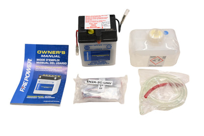 Fire Power 6N2A-2C UNV, 490-2016, 6N2A-2C/-1/-3 6v 2ah 10CCA Battery Kit NOS