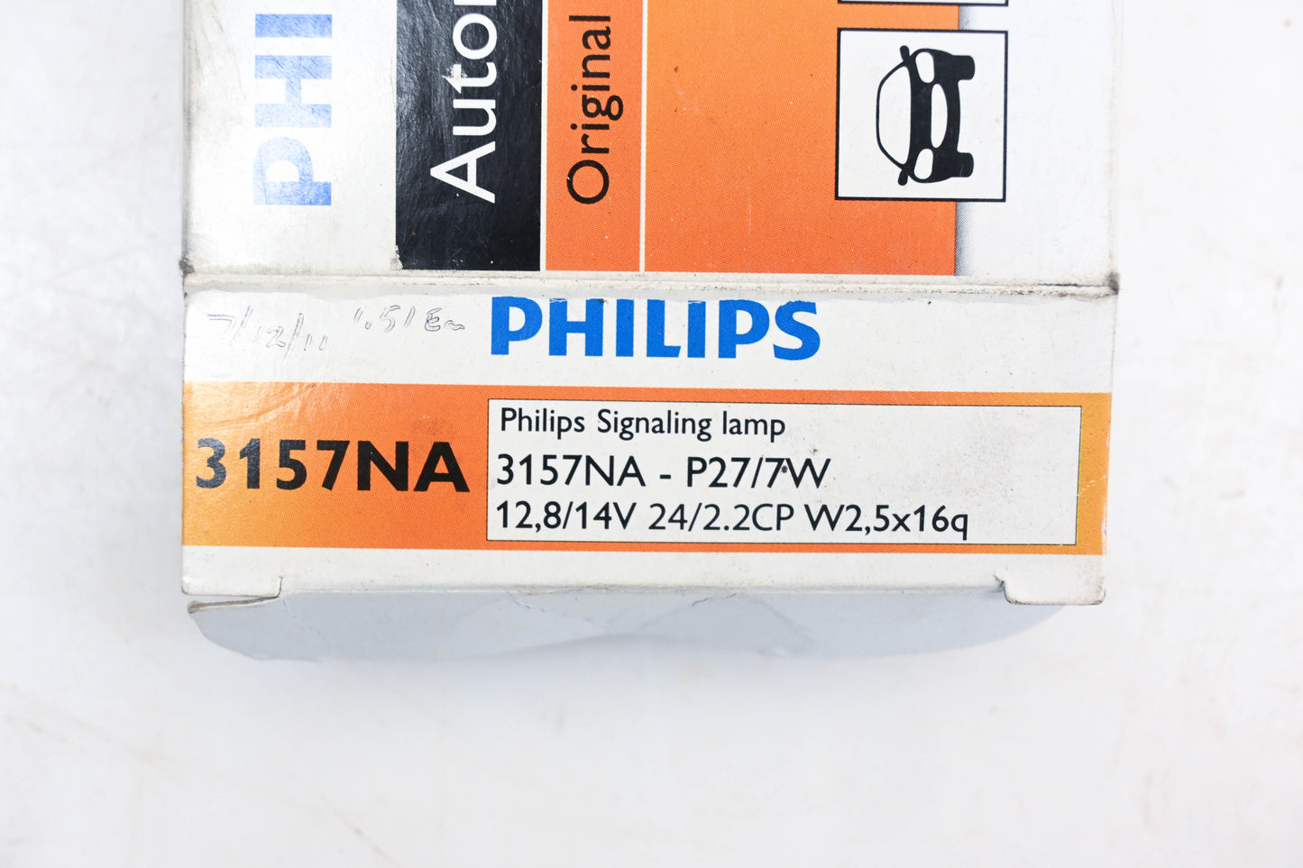 Philips 3157NA, P27/7W Amber 12,8/14v 24/2.2CP W2,5x16q Bulbs Qty 8 NOS