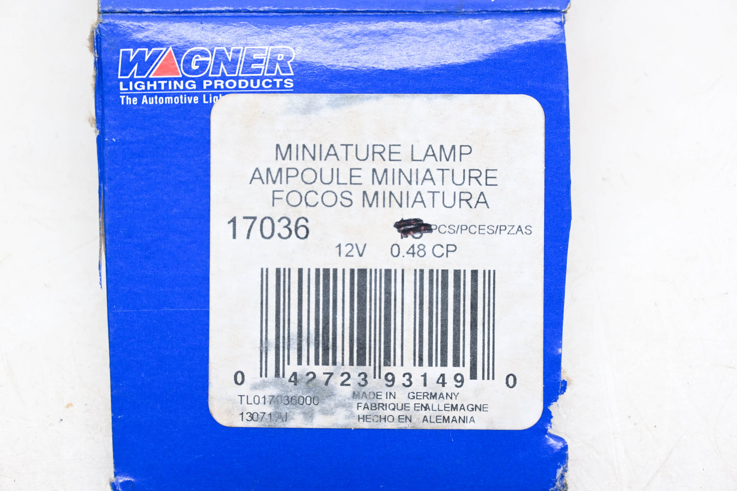 Wagner 17036 Clear 12v .48CP Bulbs & Sockets Qty 3 NOS