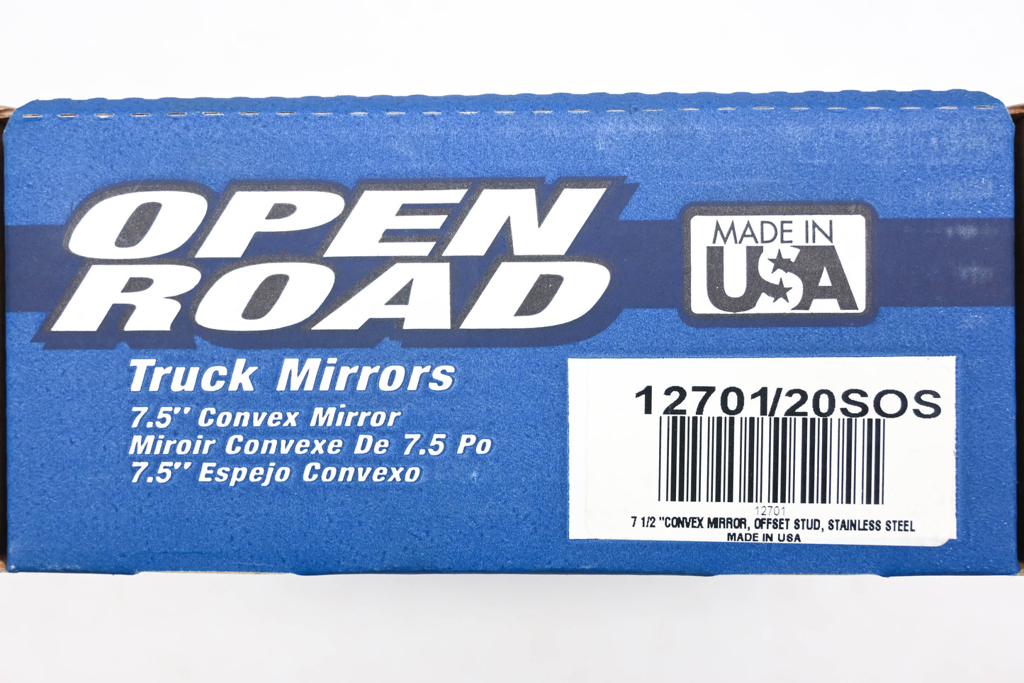 Open Road 12701/20SOS Stainless Steel Convex 7-1/2" Off-Set Stud Mirror NOS