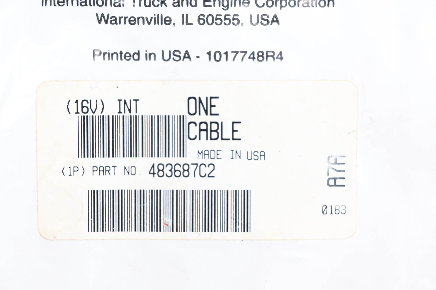 International 483687C2 Hood Restraint Cable NOS
