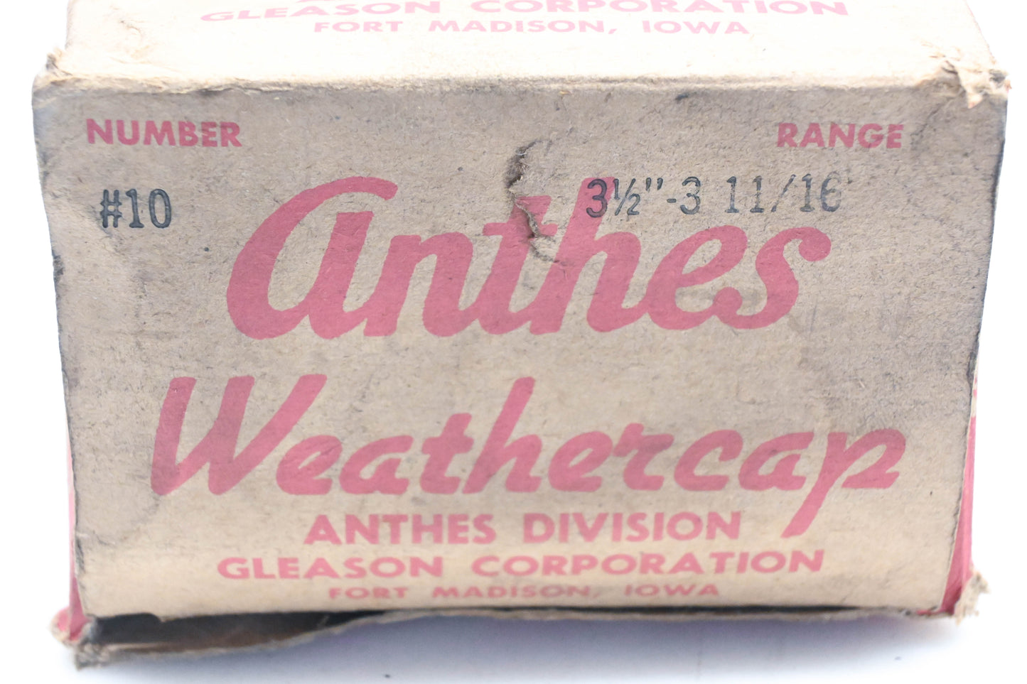 Anthes 346-11011, 11011 Weathercap 3-1/2" x 3-11/16" Size-10 Exhaust Rain Cap NOS