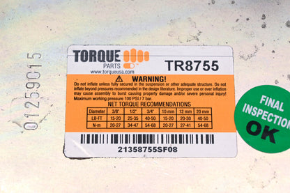 Torque TR8755, W01-358-8755, 1R13-124 Air Suspension Spring Bag NOS