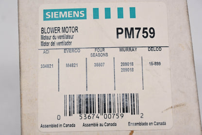 Siemens PM759 12v Blower Motor NOS