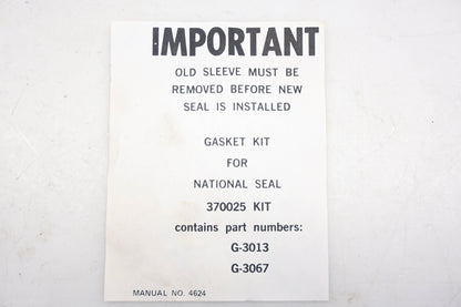 National Seal 370025 Gasket Kit NOS