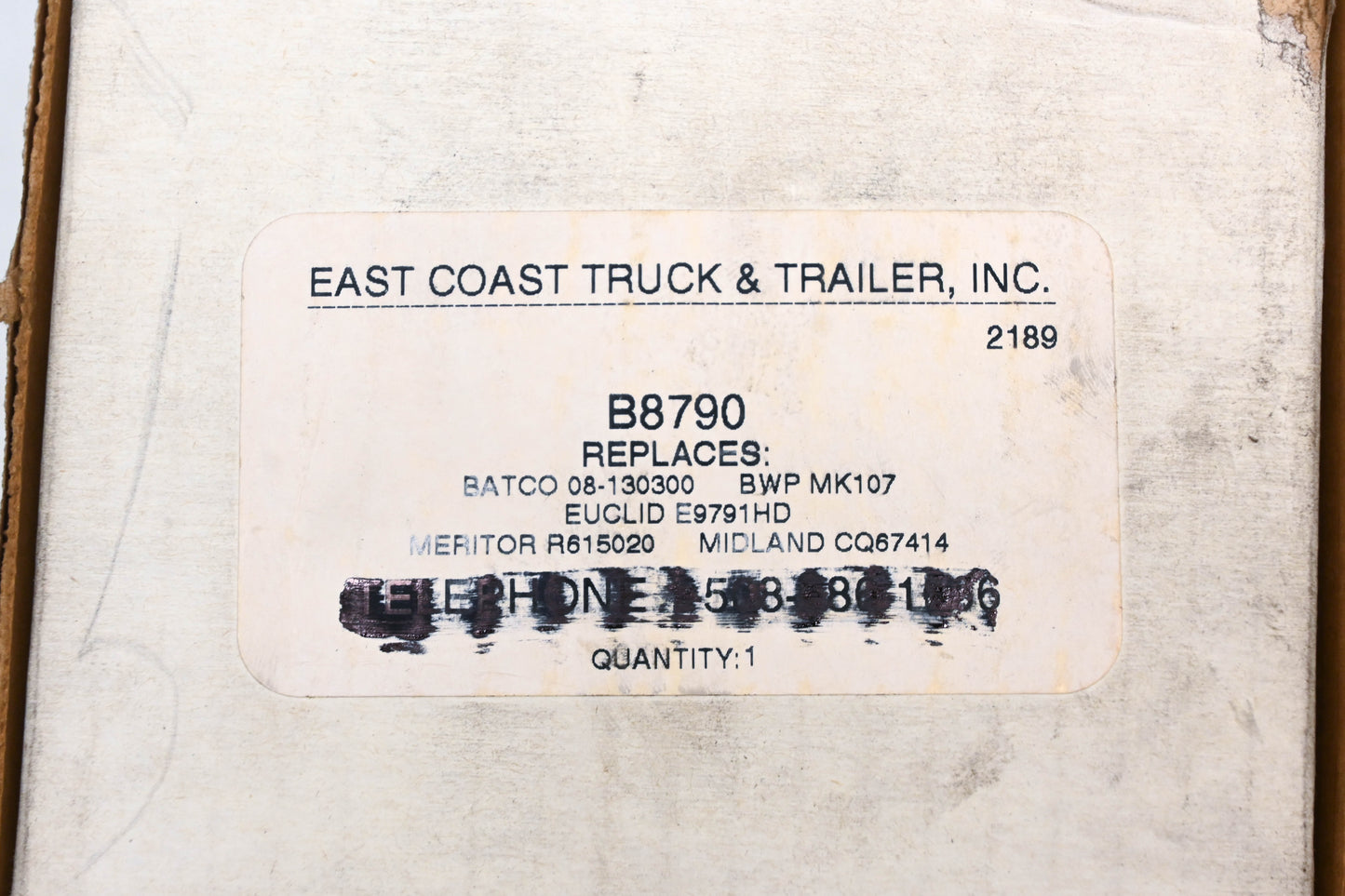 East Coast Truck & Trailer B8790, 08-130300, R615020 Camshaft Repair Kit NOS