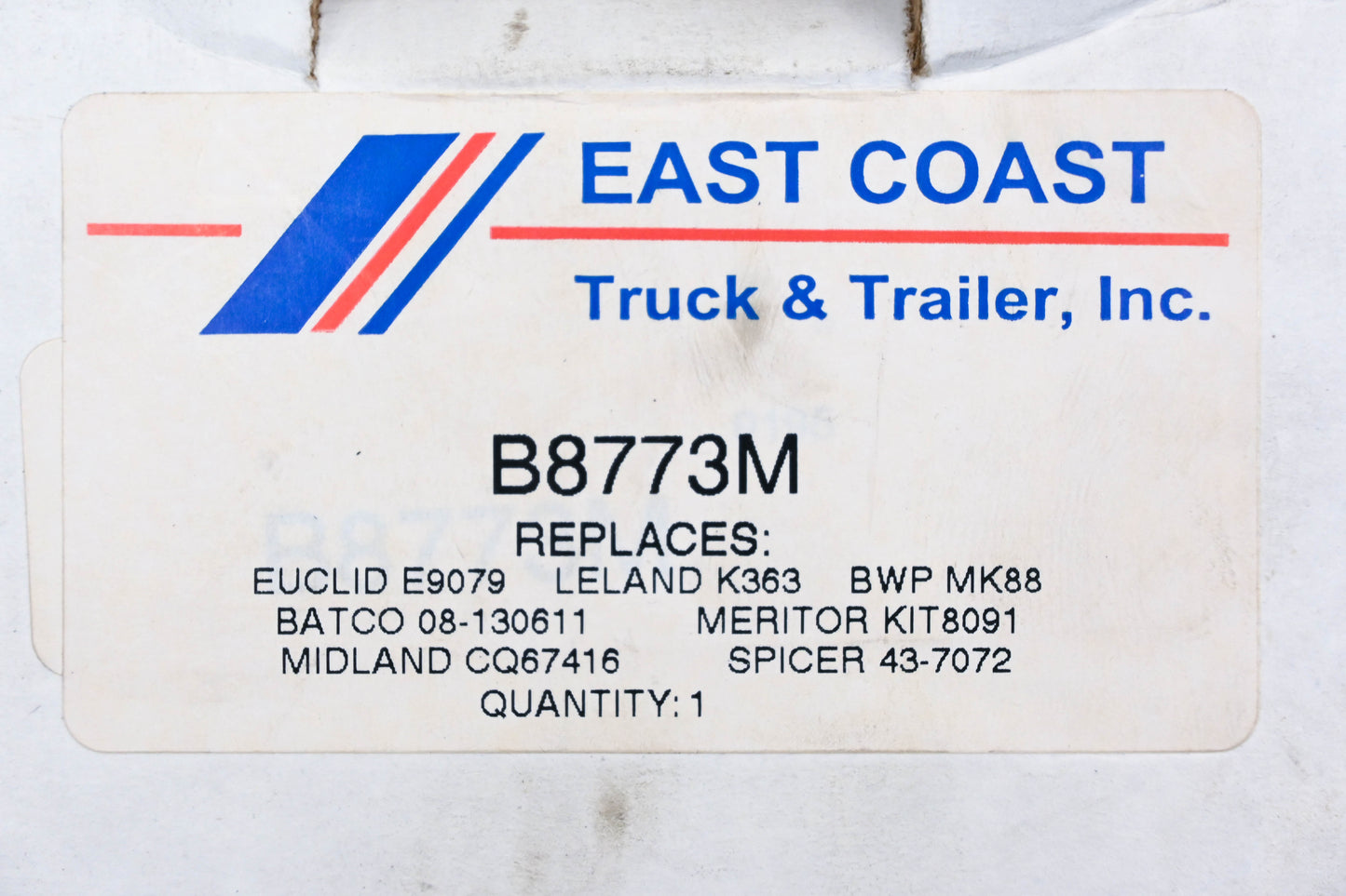 East Coast Truck & Trailer B8773M, E9079, 43-7072 Camshaft Repair Kit NOS