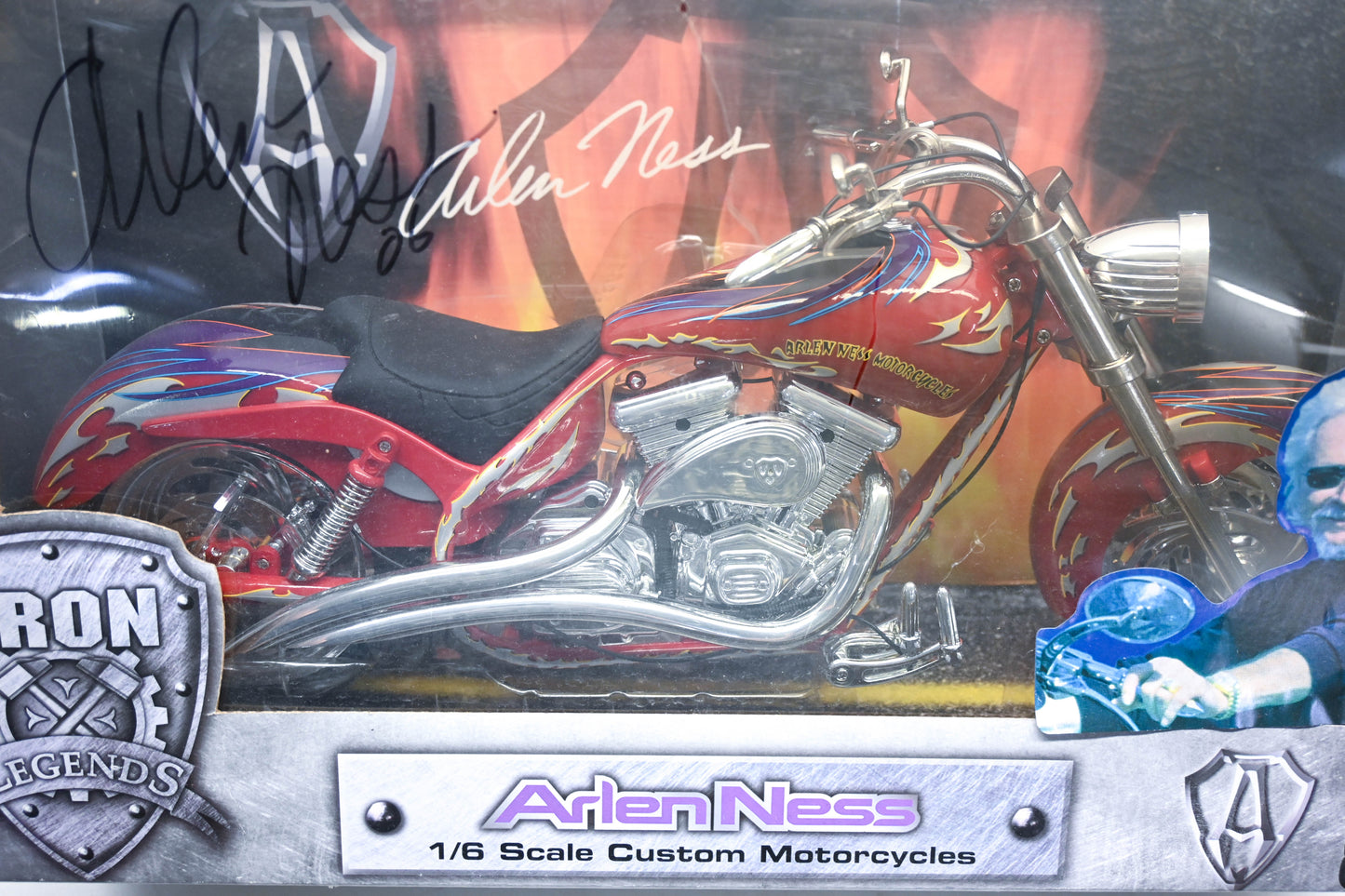Toy Zone 22-160 Arlen Ness 1/6 Scale Custom Red Motorcycle Diecast NOS