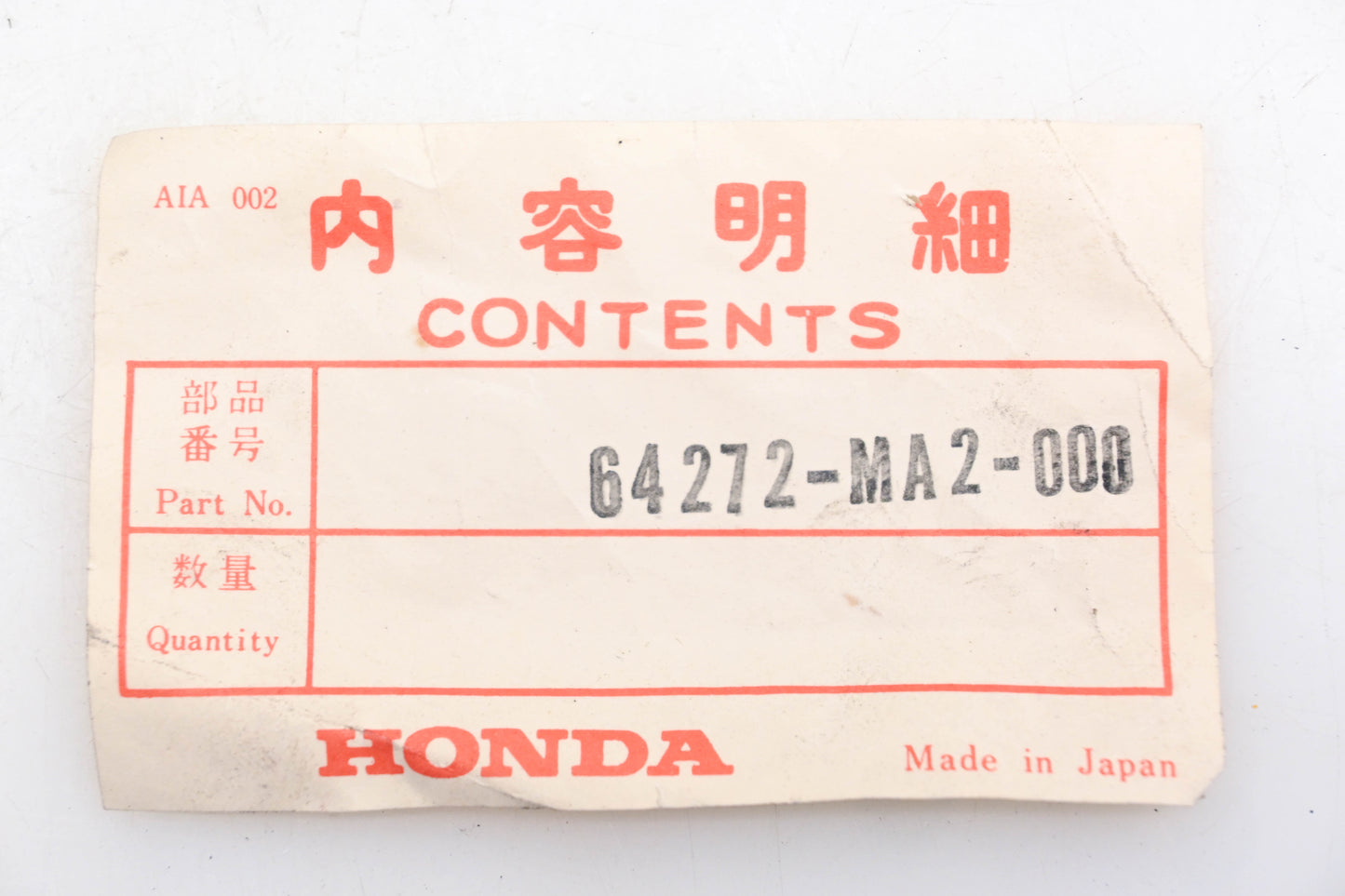 New OEM Honda 64272-MA2-000 Left Leg Shield Stay NOS