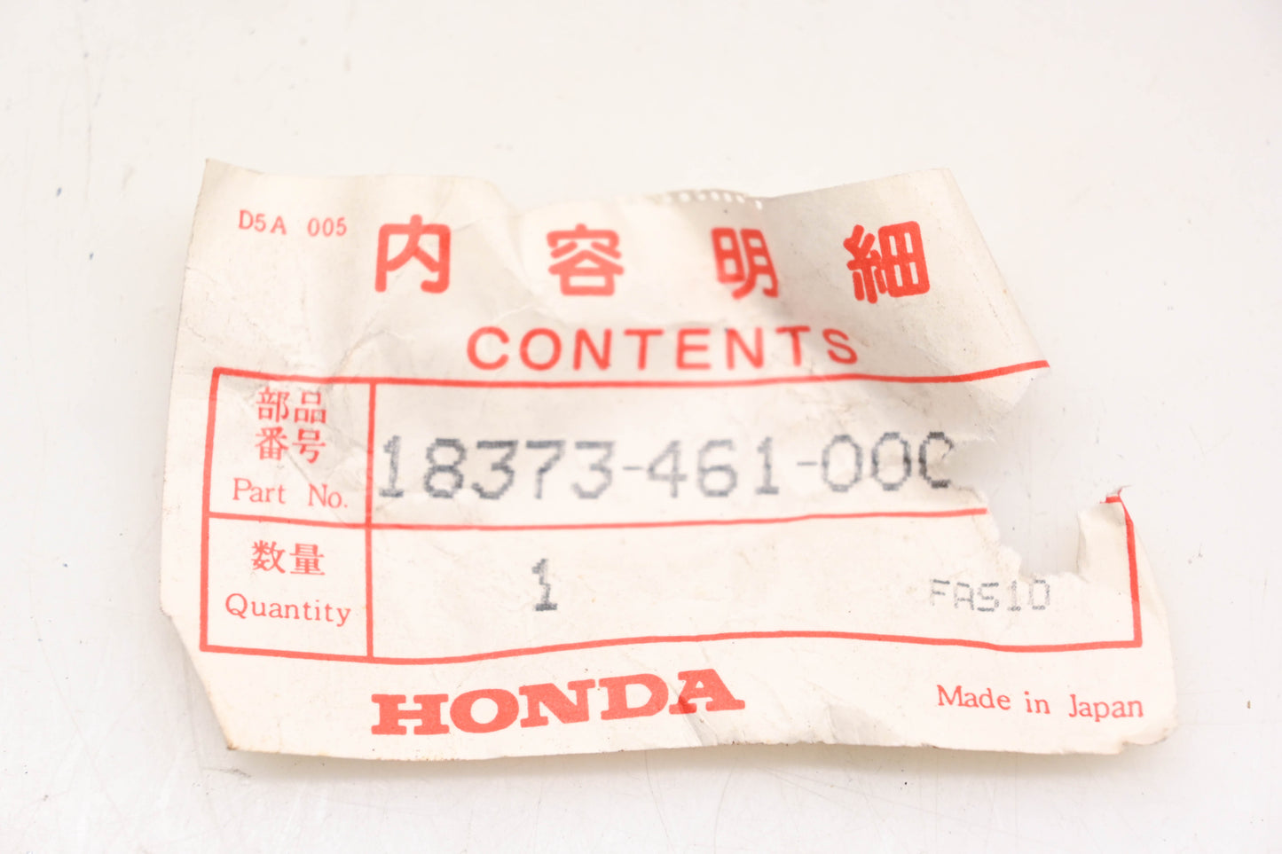 New OEM Honda 18373-461-000 Muffler Exhaust Pipe Band Clamp NOS