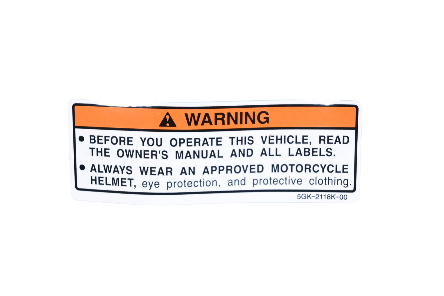 New OEM Yamaha 5GK-2118K-00-00 Caution Label Decal NOS