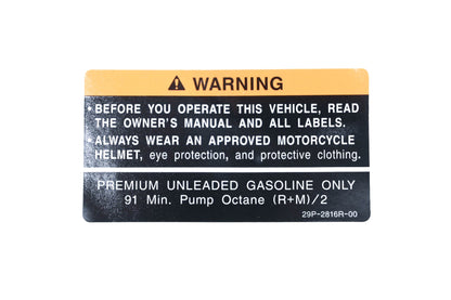 New OEM Yamaha 29P-2816R-00-00 Warning Label Decal NOS