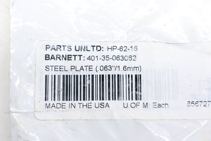 Parts Unlimited HP-62-16, 401-35-063062 Steel Plate NOS