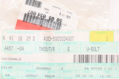 Mack 4103-5005034007, 5005034007 Renault U-Bolt Kit NOS