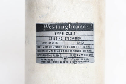 Westinghouse 676C546G06 130 Amp 2.4KV Single Barrel Fuse NOS