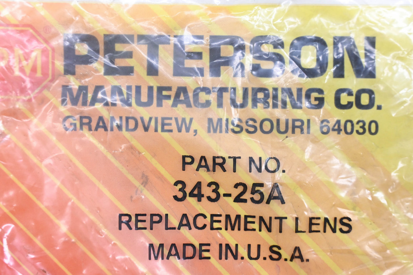 Peterson 343-25A Amber Plastic Side Marker Lens NOS