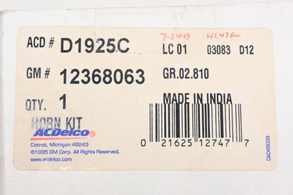 AC Delco D1925C, 12368063 Horn Replacement Kit NOS
