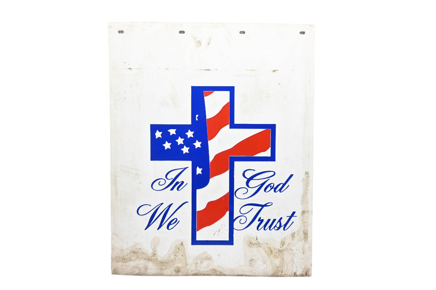 Aftermarket PF055 White 24"x30" In God We Trust Mudflap NOS