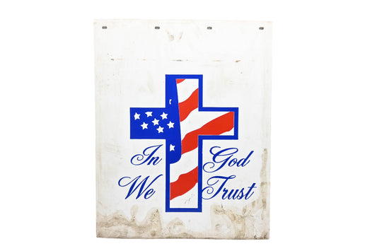 Aftermarket PF055 White 24"x30" In God We Trust Mudflap NOS