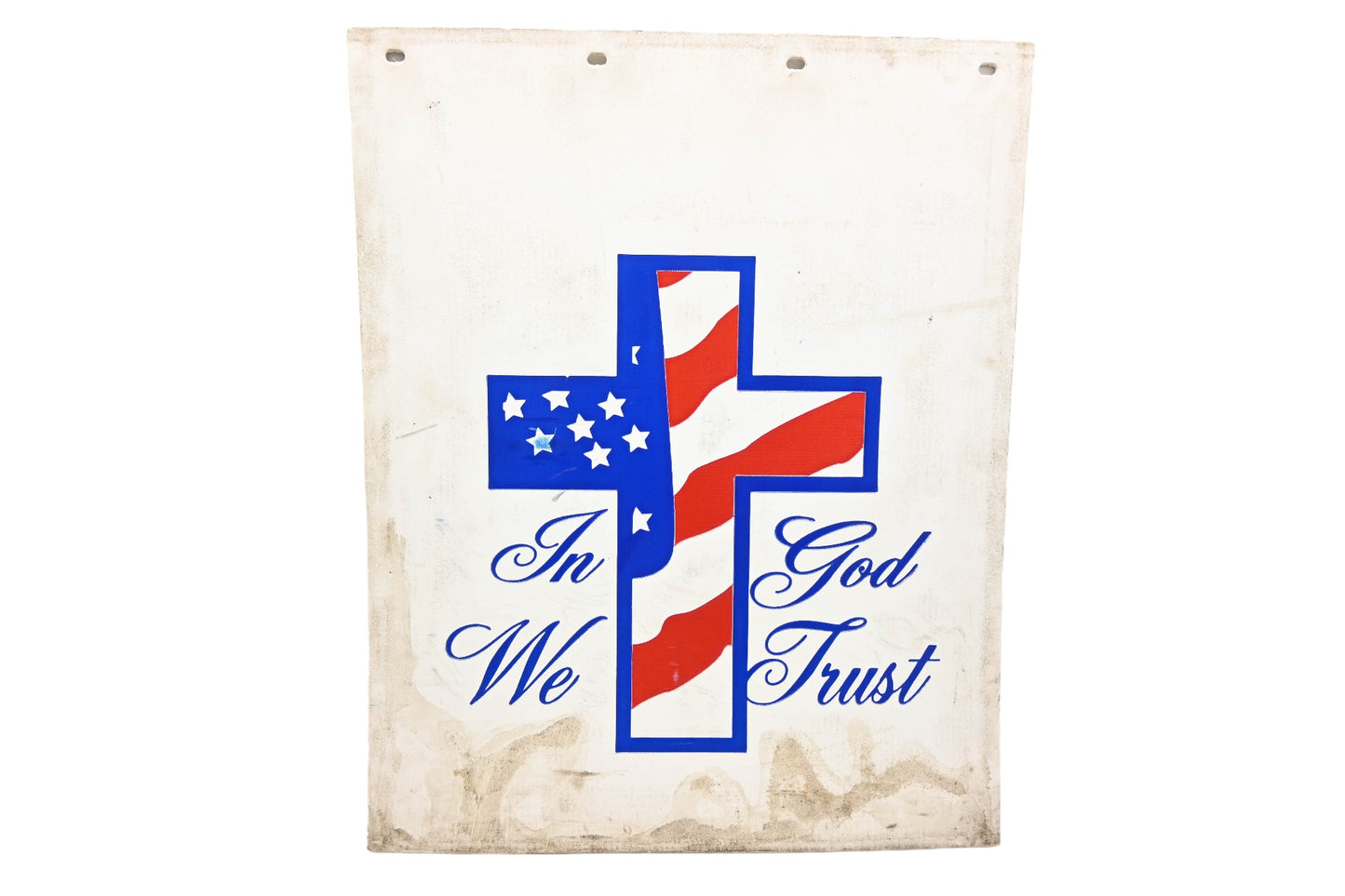 Aftermarket PF056 White 24.25"x30.25" In God We Trust Mudflap NOS
