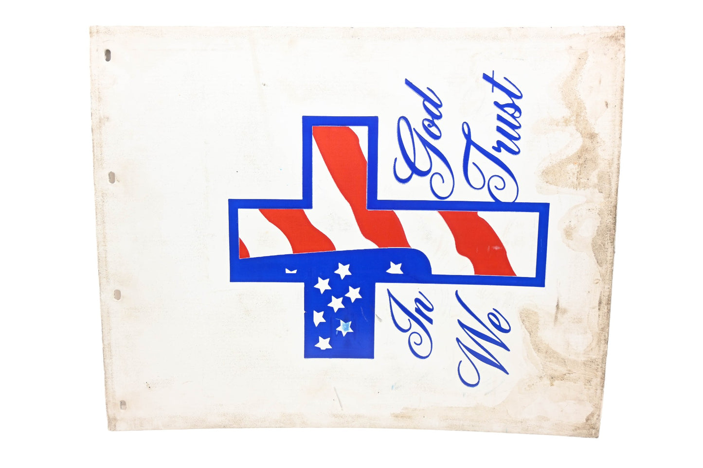 Aftermarket PF056 White 24.25"x30.25" In God We Trust Mudflap NOS