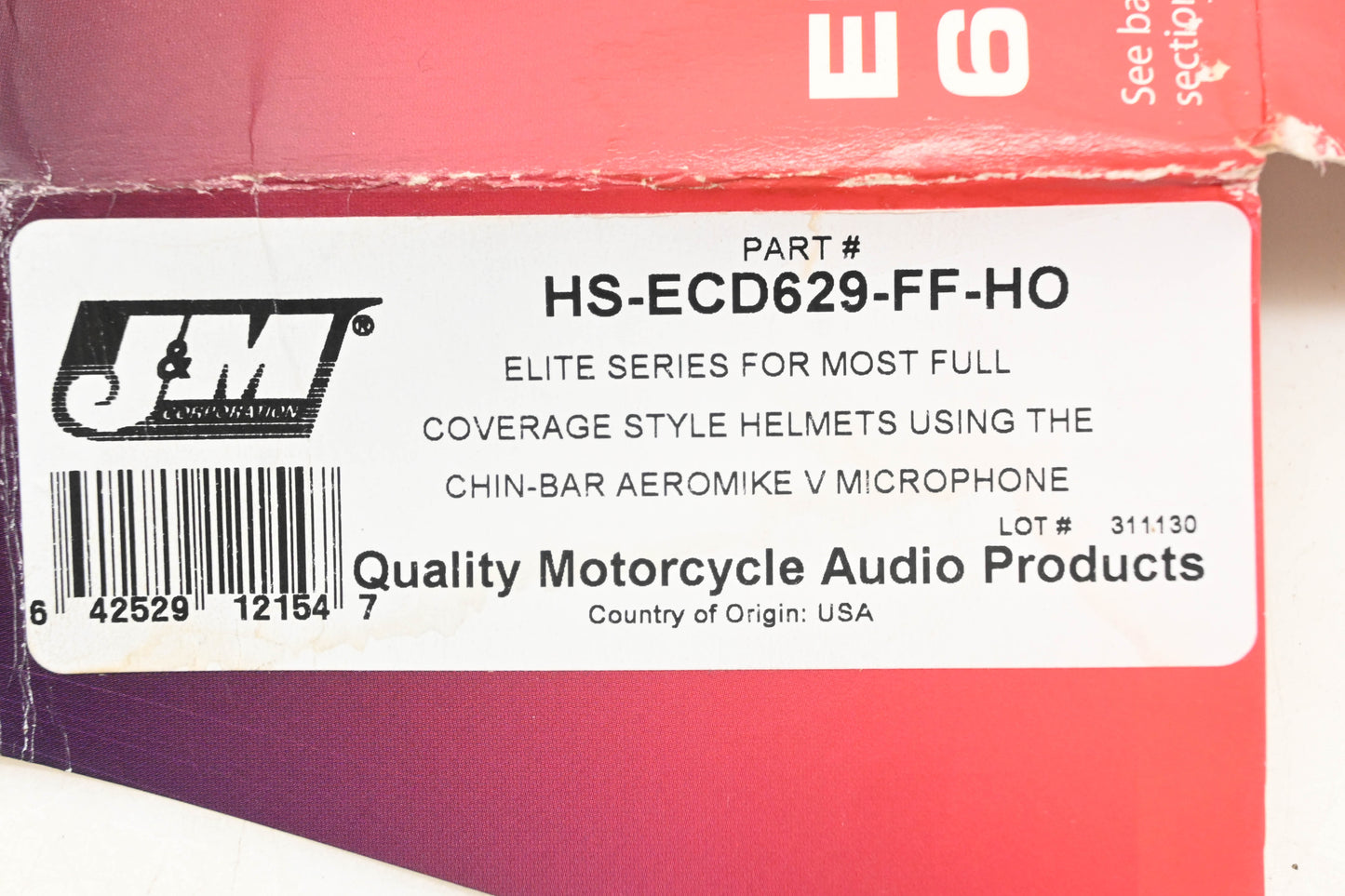 J&M HS-ECD629-FF-HO, 218129 Elite 629 Series Helmet Headset Kit NOS