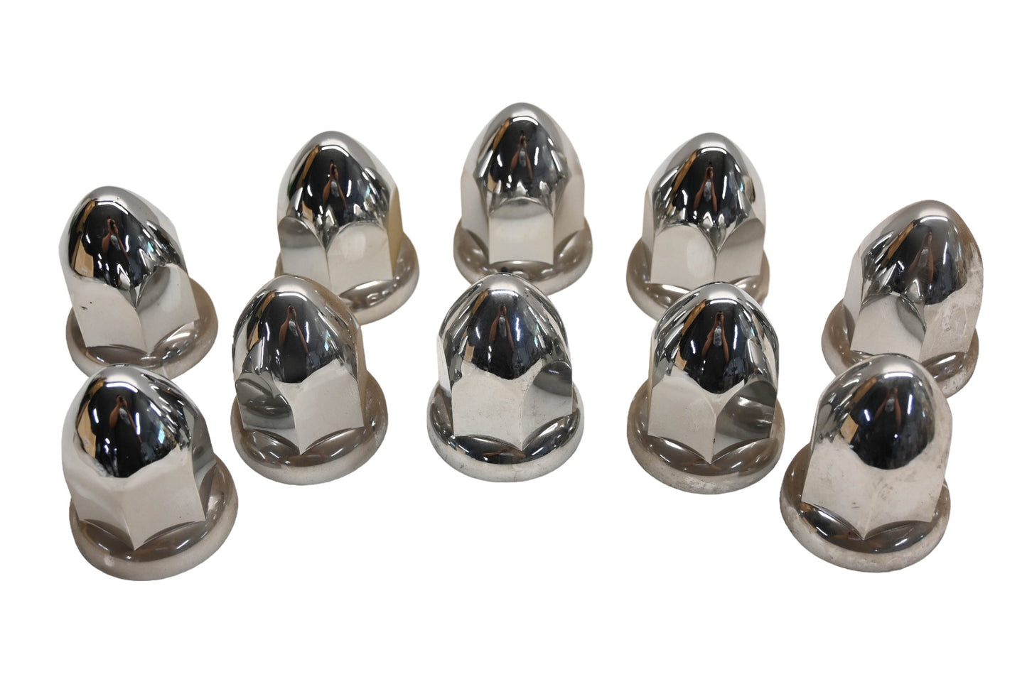 Aftermarket DF013-1 Wheel Outer 1-1/8" Nut Chrome Caps Qty 10 NOS