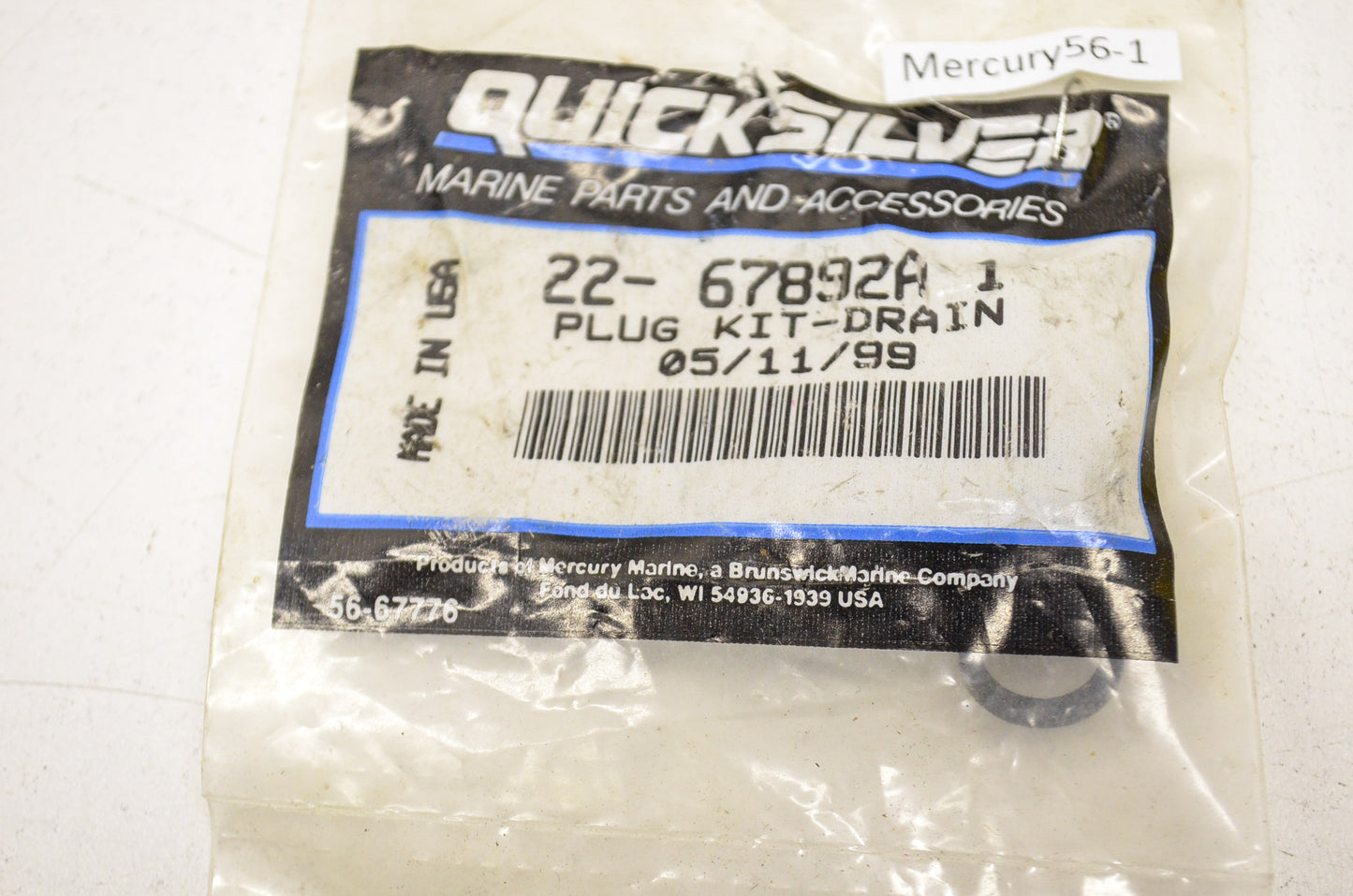 New OEM Quicksilver Mercury Drain Plug Kit NOS