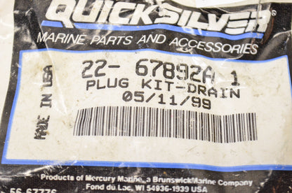 New OEM Quicksilver Mercury Drain Plug Kit NOS