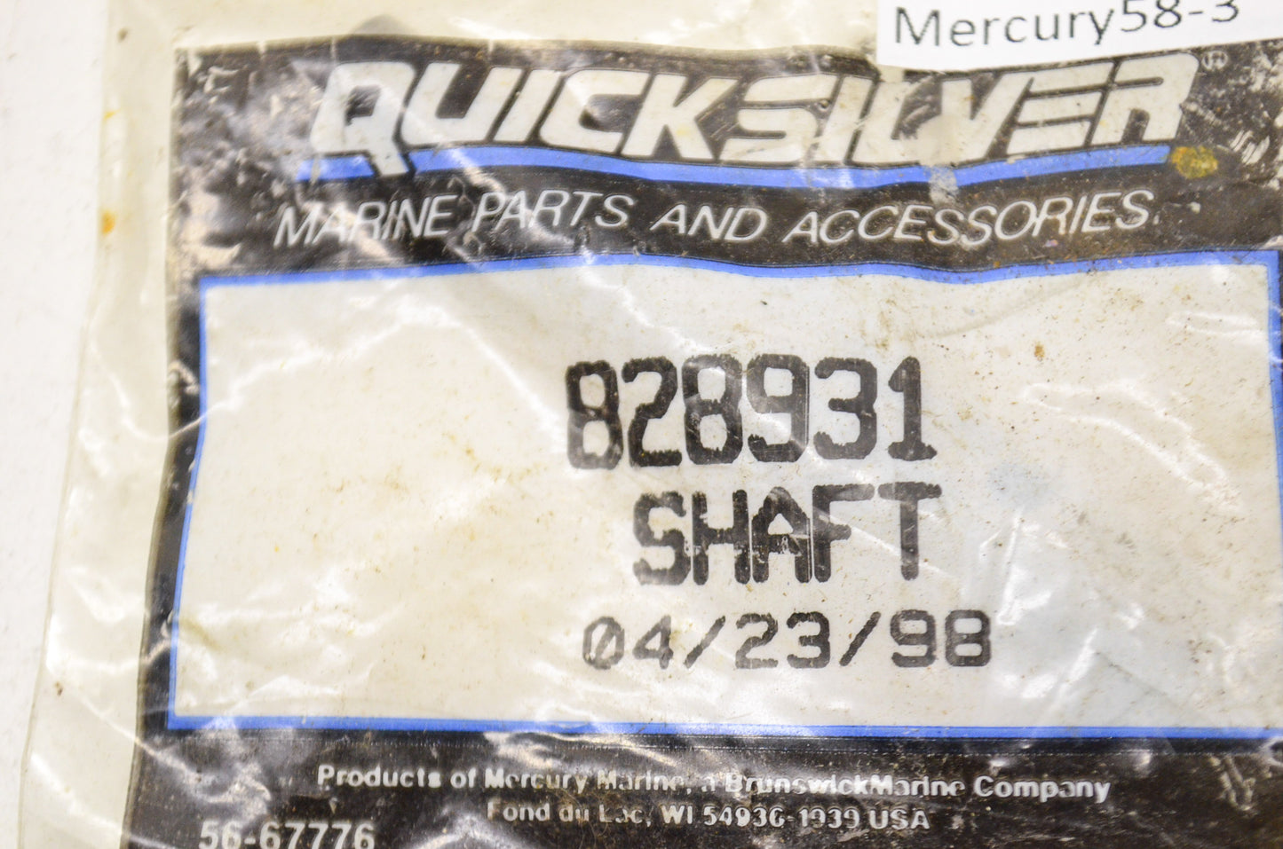 Quicksilver 828931 Mercury Shaft NOS