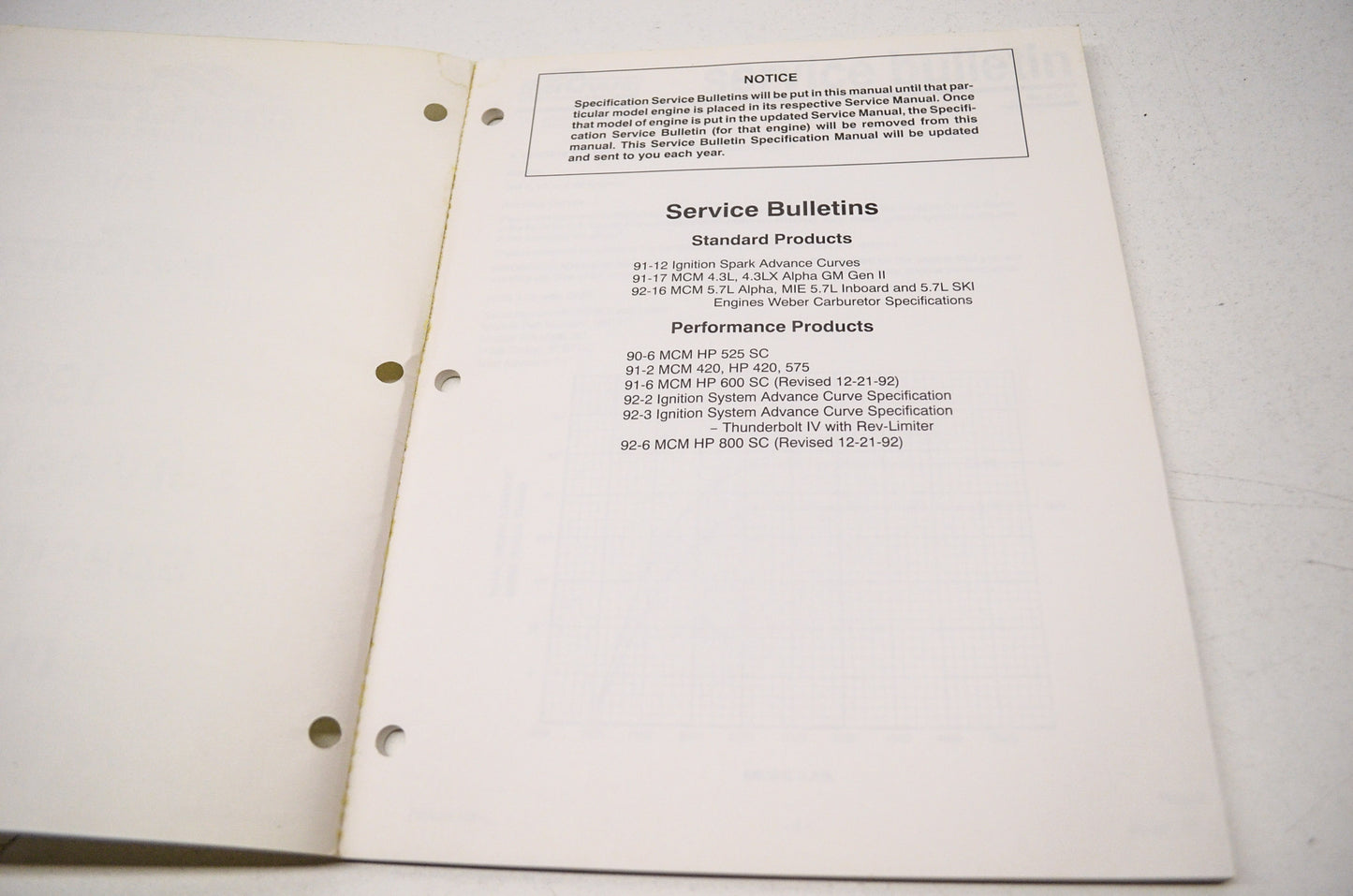 MerCruiser SIS-1043 3-293 Service Bulletin Specifications Manual 1992 NOS