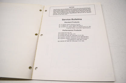 MerCruiser SIS-1043 3-293 Service Bulletin Specifications Manual 1992 NOS