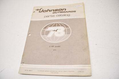 New OEM Johnson 78 Parts Catalog 2 HP Model 2R78 NOS