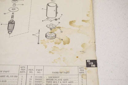 Johnson 78 Parts Catalog 85 HP 115 HP 140 HP Models NOS
