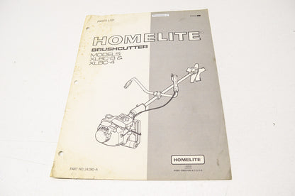 Homelite 24190-A Parts List Guide Brushcutter XLBC-B & XLBC-4 NOS