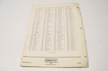 Homelite 24190-A Parts List Guide Brushcutter XLBC-B & XLBC-4 NOS